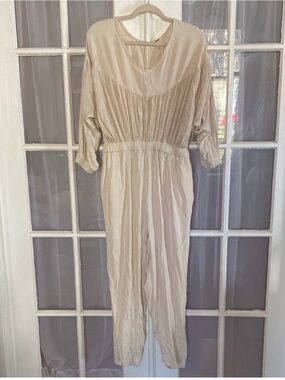 Free People Linen Blend Boho Festival Jumpsuit One Piece